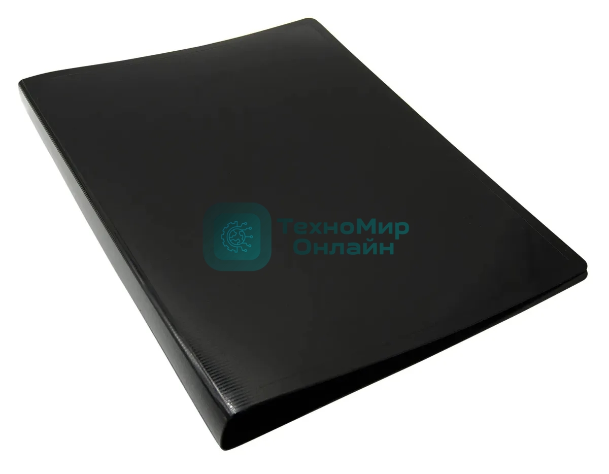 Папка с 20 прозрачными вкладками Бюрократ DeLuxe DLV20BLCK A4, пластик, 0.7мм, черный