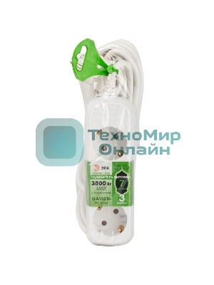 Удлинитель электрический ЭРА UDL-16-370-E Greenline 3 розетки с заземлением 7м ПВС 3x1мм2