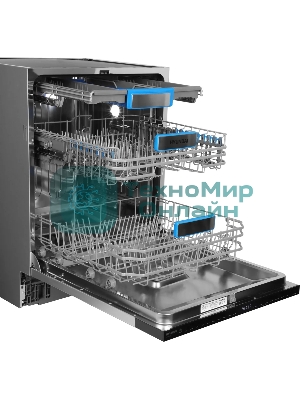 Встраиваемая посудомоечная машина Hyundai HBD 6105, нержавеющая сталь, 59.8 см, 16 компл., 42 дБ, класс A+++