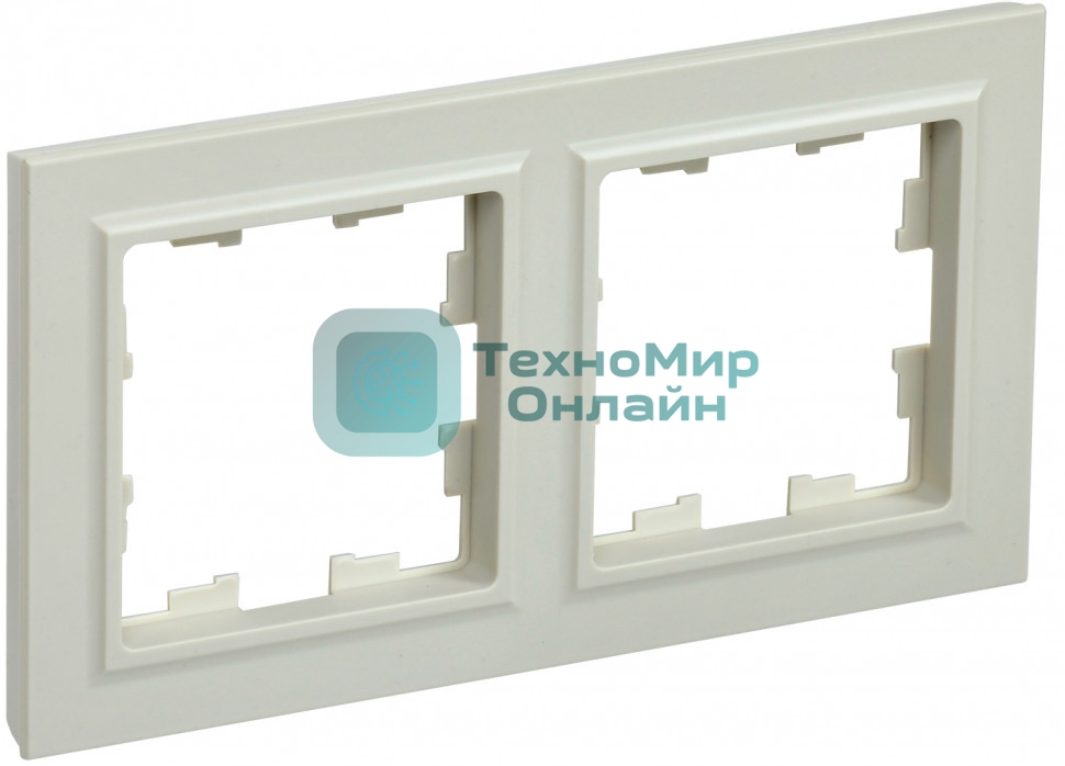 Рамка 2-местная IEK BRITE РУ-2-БрКр бежевый