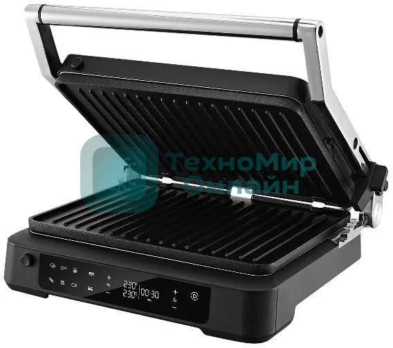 Электрогриль Kitfort КТ-3675 2000Вт серебристый/черный