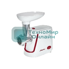 Мясорубка электрическая АКСИНЬЯ КС-2002 белый, 2000 Вт, 1.7 кг/мин, реверс, защита от перегрузки, насадки - 5