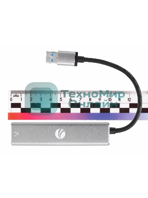 Переходник VCOM USB 3.0 -->RJ-45 1000Mbps+3 USB3.0, Aluminum Shell, 0.2м DH312A