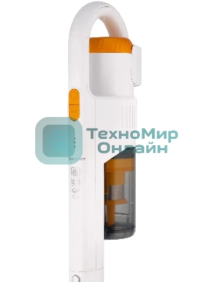 Пылесос вертикальный Coolfort CF-3001 белый, питание от аккумулятора, 150 Вт, уборка сухая, пылесборник 0.5 л, работа от АКБ max 30 мин.