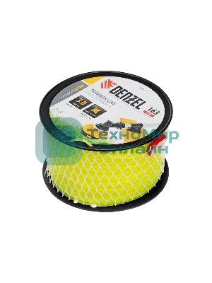 Леска для триммера Denzel витой квадрат, 3,0мм х 163м, на DIN катушке FLEX CORD