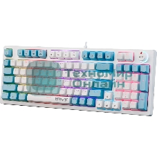 Клавиатура проводная Defender Hawk GK-418, USB, белый/голубой