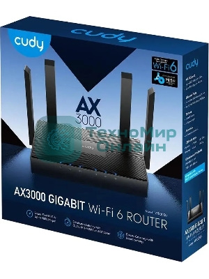 Роутер Cudy WR3000 AX3000 10/100BASE-TX/Wi-Fi черный
