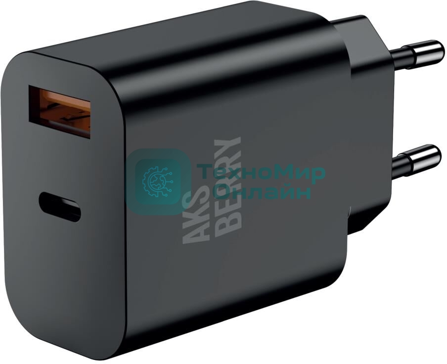 Зарядное устройство Aksberry T43 20W PD + QC3.0, черный