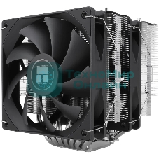 Кулер для процессора Thermalright Phantom Spirit 120 SE черный (4-pin PWM, 154mm, Ni/Cu, 7x6mm, 2x120мм, 66.17CFM, 25.6dBA, 1500RPM, S: 1200, 1700, 1851, 115X, AM4, AM5, silver, black)