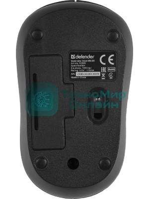 Мышь беспроводная Defender Datum MM-285 черный, 1600 dpi, радиоканал, USB, кнопки - 3