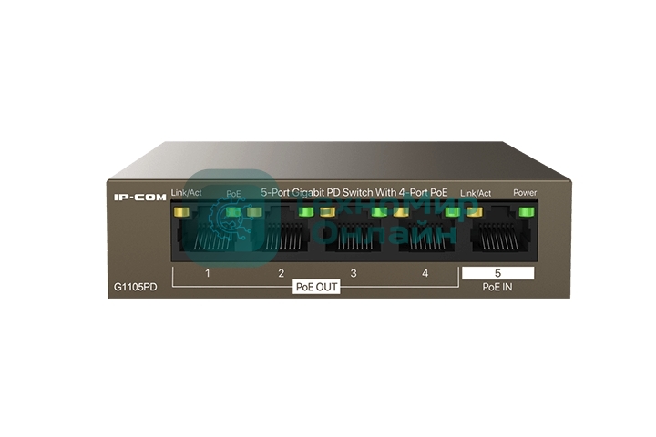Коммутатор гигабитный IP-COM G1105PD-5-портовый PD с 4 портами PoE