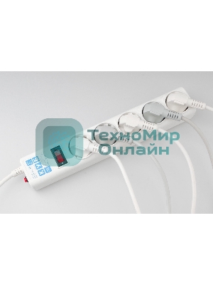 Фильтр-удлинитель, PC 0,5 м 5 р, бел. 10А, SPG-B-0,5M-WHITE