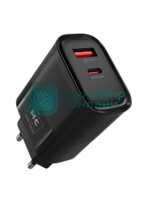 Сетевое зарядное устройство MORE CHOICE (4620202555557) NC81i СЗУ 1USB+1Type-C 3.0A PD 20W+ QC3.0, черный