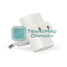 Разветвитель Smartbuy, 3 гнезда под плоскую вилку белый 6А 250B (SBE-06-A04-3)