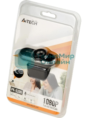 Веб-камера A4Tech PK-920H 1920x1080, 30 кадр/с, USB Type-A, микрофон (шумоподавление)