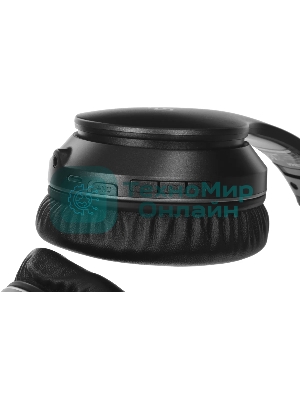 Беспроводные/проводные наушники Digma BT-19 ANC черный, накладные, Bluetooth + проводной, активное шумоподавление, складная конструкция, до 15 ч