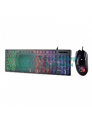 Комплект клавиатура+мышь Smartbuy Rush B18 проводной, USB, 7200 DPI, чёрный