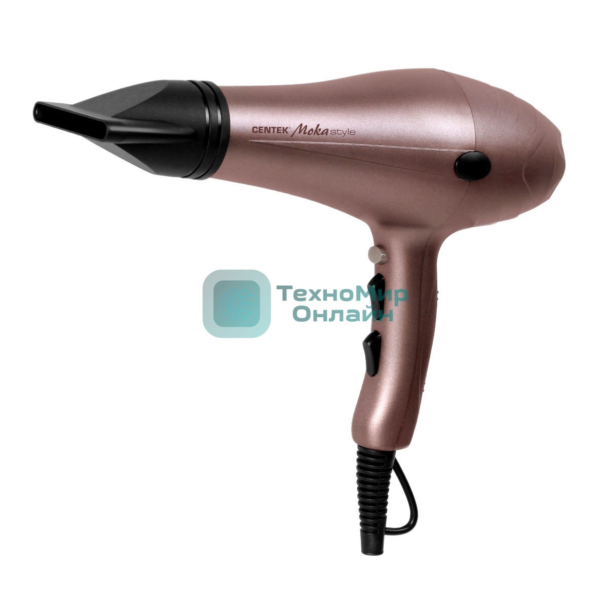 Фен Centek CT-2239 Moka 2200Вт, 2 скорости, 3 режима, холодный обдув, концентратор