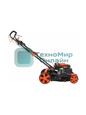  Газонокосилка бензиновая PATRIOT PT 47LS 512109014 {Раб. объем 139сс, мощн. 4.5л.с., раб. ширина 46см, регул. высоты 30-75мм прорезин. колеса 178-254мм, травосбор. 60л, функц. бок.выбр.тр.и мульчир}