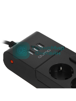 Сетевой фильтр QUMO Power Bar PRO 6SP4U (P-0006), черный