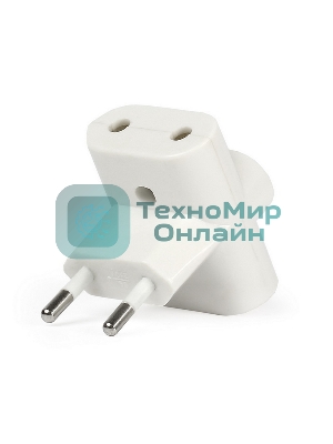 Разветвитель Smartbuy, 3 гнезда под плоскую вилку белый 6А 250B (SBE-06-A04-3)