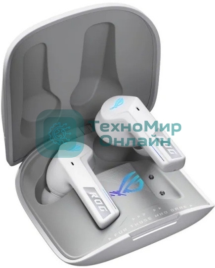 Гарнитура ASUS ROG Cetra True Wireless SpeedNova белый, беспроводная, радиоканал, до 26 ч, совместимость с PS5