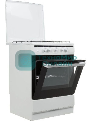 Плита газовая Hansa FCGW61000 белый, конфорок 4 шт, духовка 58 л, 60 см x 85 см x 60 см