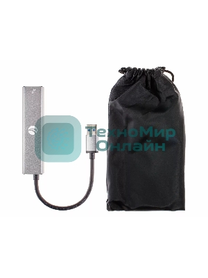 Переходник VCOM USB 3.0 -->RJ-45 1000Mbps+3 USB3.0, Aluminum Shell, 0.2м DH312A