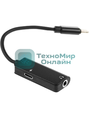 Переходник аудио Premier AWEI lightning/Jack 3.5 (f) 0.1м. черный