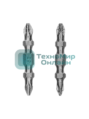 Набор бит двухстор. Gross PH2-PH2х45мм, PZ2-PZ1х45мм, сталь S2, 2 шт.