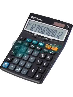 Калькулятор настольный Deli Core E1630 черный 12-разр.