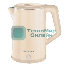 Чайник электрический Eurostek EEK-3029 кремовый, 2 л, 1500 Вт, технология двухслойного корпуса COOL TOUCH
