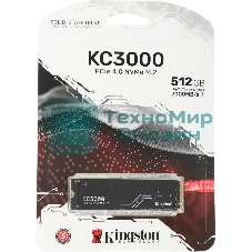 Накопитель SSD Kingston 512Gb M.2 KC3000 SKC3000S/512G (PCI-E 4.0 x4, up to 7000/3900Mbs, 3D TLC, NVMe, 400TbW, Phison E18, 22х80мм, LP heatsink)