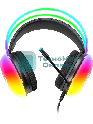 Гарнитура Defender Ignis черный, проводная, подсветка