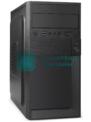 Компьютерный корпус Minitower ExeGate BAA-105-01-UNS500 (mATX, БП UNS500 с вент. 12см, 2*USB, аудио, черный)