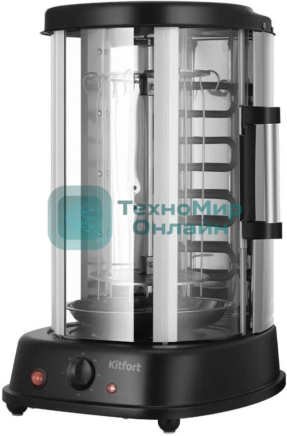 Шашлычница электрическая Kitfort КТ-1411 1500Вт серебристый/черный