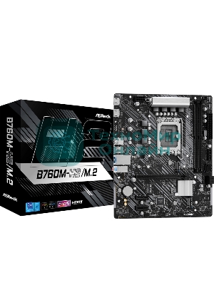Материнская плата ASRock B760M-H2/M.2, LGA 1700, Intel B760, 2xDDR5, 4xSATA, 2xM.2, 1xPCIe 4.0 x16, 2xPCIe x1, 1xDP, 1xHDMI, 1xVGA, 1x 2.5Gb LAN, 2xUSB-A 3.2 Gen 1, 3xUSB 2.0, 3x3.5 мм, 7.1, mATX