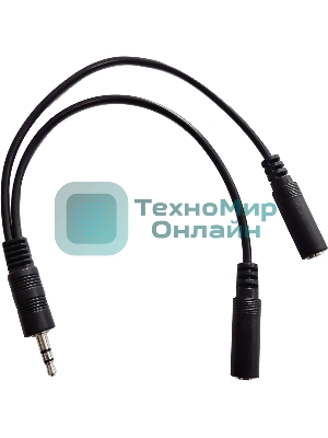 Адаптер аудио Buro 2xJack 3.5 (f)/Jack 3.5 (m) 0.2м. черный