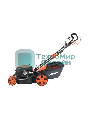  Газонокосилка бензиновая PATRIOT PT 47LS 512109014 {Раб. объем 139сс, мощн. 4.5л.с., раб. ширина 46см, регул. высоты 30-75мм прорезин. колеса 178-254мм, травосбор. 60л, функц. бок.выбр.тр.и мульчир}