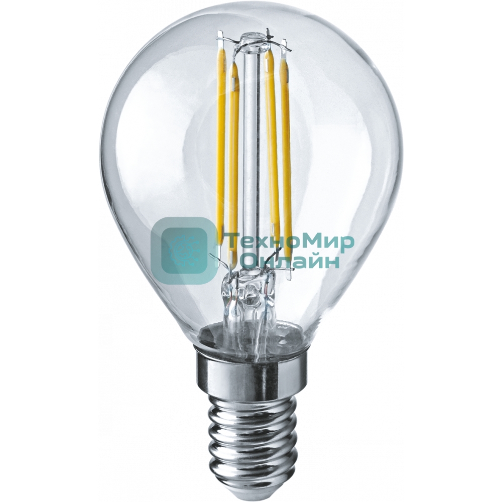 Лампа светодиодная ОНЛАЙТ 80888 OLL-F-G45-10-230-2.7K-E14 филаментная 10 Вт шар прозрачная 2700К тепл. белый E14 1000 лм 220-240В