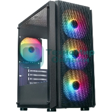 Компьютерный корпус XASTRA A402M 4FRGb Black mATX/Mesh/full-size TG/4x120мм FRGb fans/A402M-4FC12F-BK
