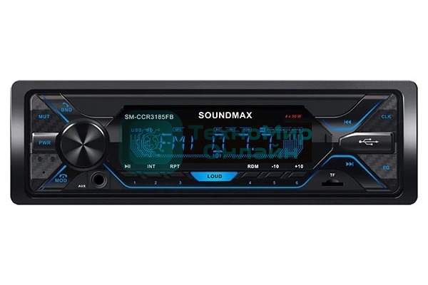 Автомагнитола Soundmax SM-CCR3185FB, 1 DIN, Bluetooth, USB Type-A, AUX