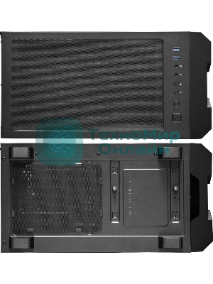 Компьютерный корпус CHIEFTEC HUNTER GS-01B-OP без БП, боковая панель из закаленного стекла, 3xARGB LED 120мм вентилятора спереди, 1xARGB LED 120мм вентилятор сзади, черный, ATX