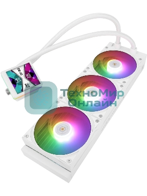 Водяное охлаждение для процессора Thermalright Grand Vision 360 (360mm, LED, White, ARGB/Fans: 3x120mm, 80.45CFM, 29.4dBA, 2150RPM/Pump height 72.5mm, 6400RPM, Rad thickness 27mm/S: 1700, 1200, 1851, 115X, 2011, 2066, AM5, AM4)