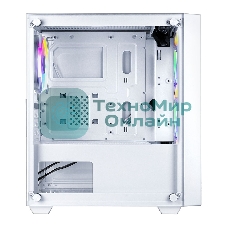 Корпус Ginzzu CL640 mATX FAN 4*12FRGb передняя панель Сетка Белый