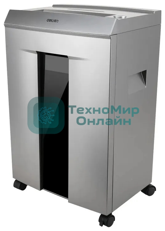 Шредер Deli 9958 серебристый с автоподачей (секр.P-4)/фрагменты/10лист./20лтр./скрепки/скобы