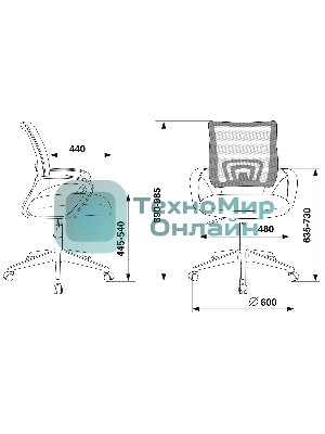 Кресло Бюрократ CH-695NLT/BLACK черный, сетка, 120 кг, механизм качания