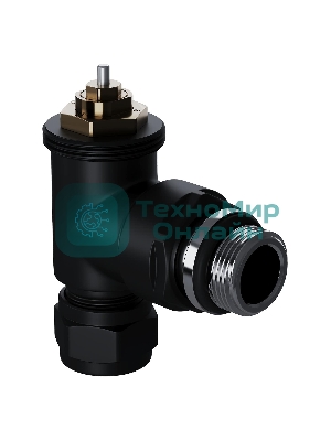 Набор термостатический угловой Royal Thermo Design Pro 15мм М30х1,5 черный