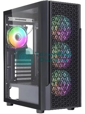 Компьютерный корпус Accord 3312 черный без БП ATX 2xUSB2.0 1xUSB3.0 audio bott PSU
