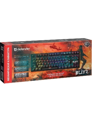 Клавиатура проводная Defender Blitz GK-240L RU, USB, черный